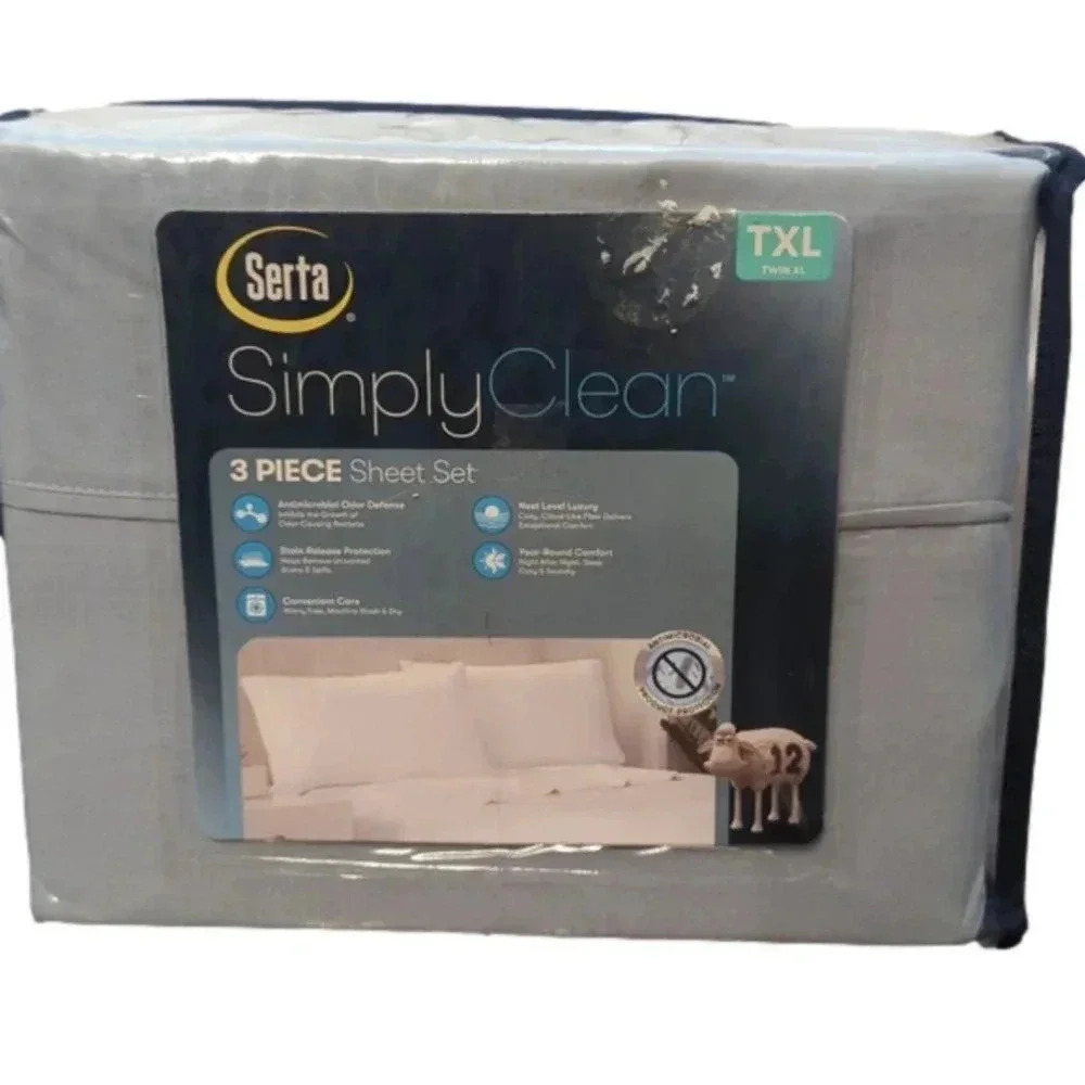 SERTA simply clean three piece sheet set